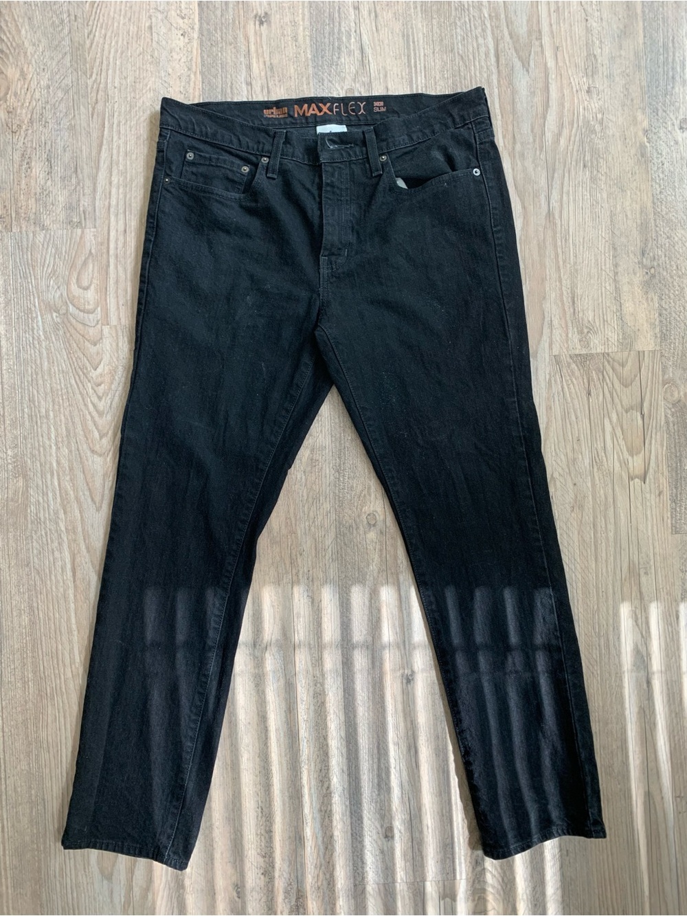 urban pipeline Black Slim Straight Jeans - MAXFLEX Stretch